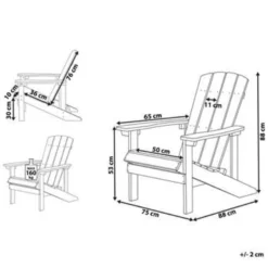 Beliani Tuinstoel ADIRONDACK - Lichte Houtkleur Kunsthout -Zon Bloei Verkoopwinkel 3d506bf85e264d988fa5674059056c7b