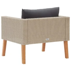 VidaXL Tuinbank Eenzits Met Kussens Poly Rattan Beige -Zon Bloei Verkoopwinkel 4022a62b7ffe42fb84350a903c999111