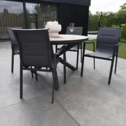Giga Meubel Dining Tuinstoel Aluminium Antraciet - Zithoogte 45cm - Stoel Quin -Zon Bloei Verkoopwinkel 42070c9f3e34486e9dfb36b46859bb0b