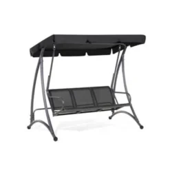 Beliani Schommelbank BOGART - Zwart Mesh -Zon Bloei Verkoopwinkel 48ce20f3c94f406f8ad242f1047a7ae6