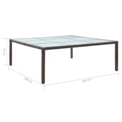 VidaXL Tuintafel 200x200x74 Cm Poly Rattan Bruin -Zon Bloei Verkoopwinkel 4e2a1a105d8e44a3841267e8c0328590