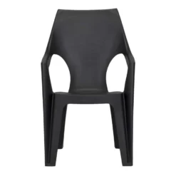 Keter - Stapelstoel Dante Hoge Rug - Donkergrijs - 89x57x57 Cm -Zon Bloei Verkoopwinkel 50100436 0100