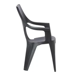 Keter - Stapelstoel Dante Hoge Rug - Donkergrijs - 89x57x57 Cm -Zon Bloei Verkoopwinkel 50100437 8000