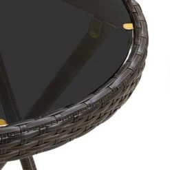 VidaXL Salontafel 60 Cm Poly Rattan En Gehard Glas Bruin -Zon Bloei Verkoopwinkel 547cbbec20644ac0861483fa4302987a