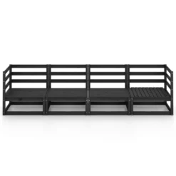 VidaXL Tuinbank 4-zits Massief Grenenhout Zwart -Zon Bloei Verkoopwinkel 58b3315ab8784f498a5f7b98bdb239d0