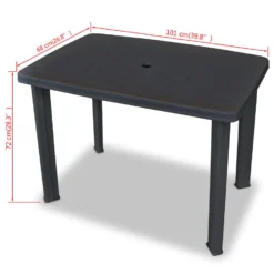 VidaXL Tuintafel 101x68x72 Cm Kunststof Antraciet -Zon Bloei Verkoopwinkel 5b0378b82b504dd5bc8d3f5f949cdb1f