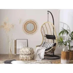 Beliani Hangstoel PINETO - Beige Pe Rotan -Zon Bloei Verkoopwinkel 5c967ab46c2f47f1a36cd68e2a0aa3d9