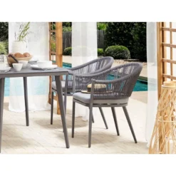 Beliani Tuinstoel MILETO - Grijs Aluminium -Zon Bloei Verkoopwinkel 5fc03291ca6b4e6eaa103090a46aad02