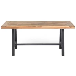 Beliani Eettafel SCANIA - Lichte Houtkleur Acaciahout -Zon Bloei Verkoopwinkel 6424202a2e5648238c2ef673ec753315