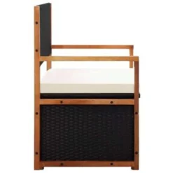 VidaXL Opbergbankje 115 Cm Poly Rattan En Massief Acaciahout Zwart -Zon Bloei Verkoopwinkel 67f27a44a9b84f8ca103604556598ddf