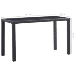 VidaXL Tuintafel 123x60x74 Cm Poly Rattan Zwart -Zon Bloei Verkoopwinkel 7737538069ef4a9cb146979499195af0