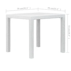 VidaXL Tuintafel 79x79x72 Cm Rattan-look Kunststof Wit -Zon Bloei Verkoopwinkel 7a5d7a52ee144d1fad9969dfb109717e