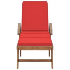VidaXL Ligbed Met Kussen Massief Teakhout Rood -Zon Bloei Verkoopwinkel 80c2fc331ce0438595c1db2e96ff5375