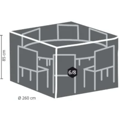 Outdoor Covers Premium Hoes Voor Ronde Tuinset - 260 Cm -Zon Bloei Verkoopwinkel 81010515 0200