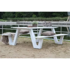 Picknicktafel Breeze - Wit - 20x187x76 Cm -Zon Bloei Verkoopwinkel 81011543 0200