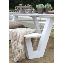 Picknicktafel Breeze - Wit - 20x187x76 Cm -Zon Bloei Verkoopwinkel 81011543 0300