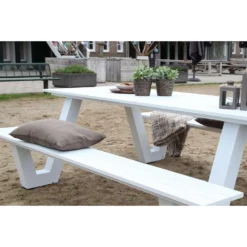 Picknicktafel Breeze - Wit - 20x187x76 Cm -Zon Bloei Verkoopwinkel 81011543 0400