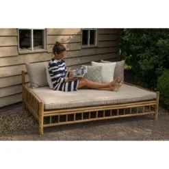 Exotan Bamboe Daybed (incl. Kussens) - Bruin/beige - 201x132x70 Cm -Zon Bloei Verkoopwinkel 81019486 9055