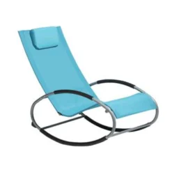 Beliani Tuinligstoel CAMPO - Blauw Staal, Textiel -Zon Bloei Verkoopwinkel 912f3a7d36054c3f95be2ac67591bd49