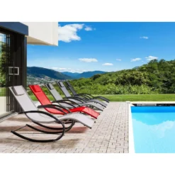 Beliani Tuinligstoel CARANO II - Zwart Staal, Textiel -Zon Bloei Verkoopwinkel 94d0ee8d2e5f43ffacbc68ad7345c0df 2