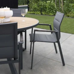 Giga Meubel Dining Tuinstoel Aluminium Antraciet - Zithoogte 45cm - Stoel Quin -Zon Bloei Verkoopwinkel 9573bb43f43e49479ac43e99ca6d8398