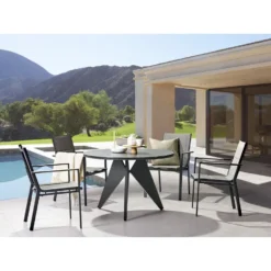 Beliani Tuinstoel BUSSETO - Zwart Aluminium -Zon Bloei Verkoopwinkel 9775a4cb82c3426099b62b14f6ed7cd9