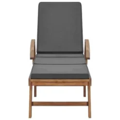 VidaXL Ligbed Met Kussen Massief Teakhout Donkergrijs -Zon Bloei Verkoopwinkel 9b211126ce1249e4a1573e5acf11c0bc