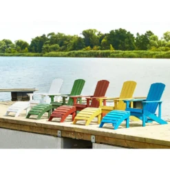 Beliani Tuinstoel ADIRONDACK - Rood Kunsthout -Zon Bloei Verkoopwinkel 9e6710f0e3b444208db5426efcae06da 2