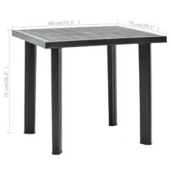 VidaXL Tuintafel 80x75x72 Cm Kunststof Antraciet -Zon Bloei Verkoopwinkel a00628695a9e4e99aa5803a4e4887ee0