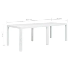 VidaXL Tuintafel 220x90x72 Cm Rattan-look Kunststof Wit -Zon Bloei Verkoopwinkel a413a27dad7c48a48ca8c5a9f25f82e1
