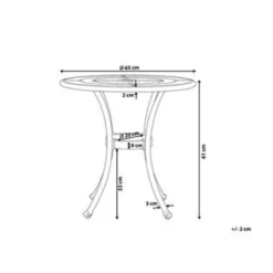 Beliani Tuintafel BOVINO - Bruin Aluminium -Zon Bloei Verkoopwinkel a88d9c922b064717873007ba49549cff