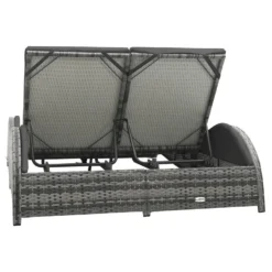 VidaXL Ligbed Tweepersoons Met Kussen Poly Rattan Antraciet -Zon Bloei Verkoopwinkel a915da77bc014f9899504c3a34faf1bc