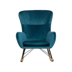 Beliani Schommelstoel ELLAN - Blauw Fluweel -Zon Bloei Verkoopwinkel af000819e85548119cc015a01aa9732e