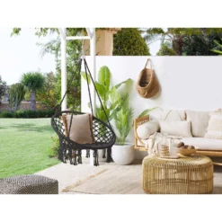 Beliani Hangstoel GABELLA - Zwart Katoen -Zon Bloei Verkoopwinkel b4ab5adba2a4438c91d25f66493ce292