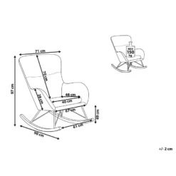 Beliani Schommelstoel ELLAN - Blauw Fluweel -Zon Bloei Verkoopwinkel b9bd525ed125483f94d417124cccba8e 1