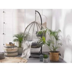 Beliani Hangstoel TOLLO - Grijs Pe Rotan -Zon Bloei Verkoopwinkel c355aabbe8df4599b82d6f6f9feeca46