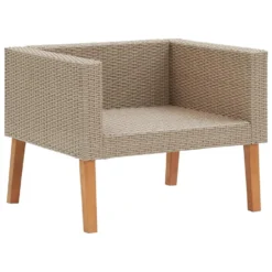VidaXL Tuinbank Eenzits Met Kussens Poly Rattan Beige -Zon Bloei Verkoopwinkel c41cb684bbf04774ac2e2b8b6728155c