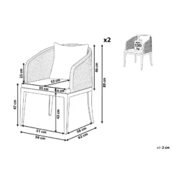 Beliani Tuinstoel LIPARI - Grijs Aluminium -Zon Bloei Verkoopwinkel c65e447165f348f59f0906a5a3be9e6e
