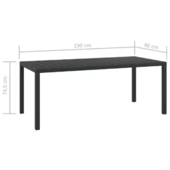 VidaXL Tuintafel 185x90x74 Cm Aluminium En HKC Zwart -Zon Bloei Verkoopwinkel cb410640f5d14eb6a75eb71aee95acd2