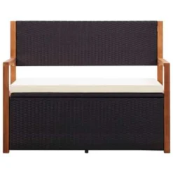VidaXL Opbergbankje 115 Cm Poly Rattan En Massief Acaciahout Zwart -Zon Bloei Verkoopwinkel ce9753201d734f04ba669106faad16d1