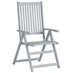 VidaXL Tuinstoelen 2 St Verstelbaar Massief Acaciahout Grijs -Zon Bloei Verkoopwinkel d3765b79b68a4bd1b4ec67e98b4f8765