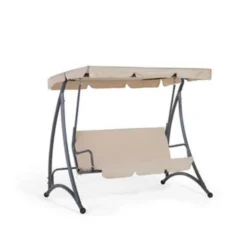 Beliani Schommelbank TEMPLE - Beige Polyester 7 Beliani Schommelbank TEMPLE - Beige Polyester -Zon Bloei Verkoopwinkel d39e3e0c1b3544ec829ed013f0b4b6a5