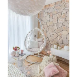 Beliani Hangstoel FANO - Wit Pe Rotan -Zon Bloei Verkoopwinkel daaebc8eb96d45b5844262c89b09ff78