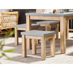 Beliani Tuinstoel OSTUNI - Grijs Vezelcement -Zon Bloei Verkoopwinkel e12b183354974534b422e17393c41c97