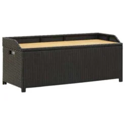 VidaXL Tuinopbergbank 120 Cm Poly Rattan Zwart -Zon Bloei Verkoopwinkel e4b4051f06f9451fa4cdf76442942b80