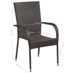 VidaXL Tuinstoelen Stapelbaar 2 St Poly Rattan Bruin -Zon Bloei Verkoopwinkel e9e4c33ee54540bea3f2e9cd461bd97f