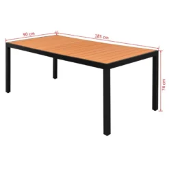 VidaXL Tuintafel 185x90x74 Cm Aluminium En HKC Bruin -Zon Bloei Verkoopwinkel f2b4fea55a9149dea5481e82985da13a