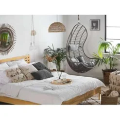 Beliani Hangstoel PINETO - Grijs Pe Rotan -Zon Bloei Verkoopwinkel f595e670800b46edb11d05d73705b3d1