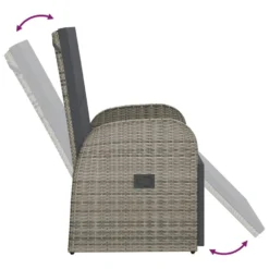 VidaXL Tuinstoel Verstelbaar Met Kussen Poly Rattan Grijs -Zon Bloei Verkoopwinkel f8073a3a23934c6d99bbacd8f8a122e1